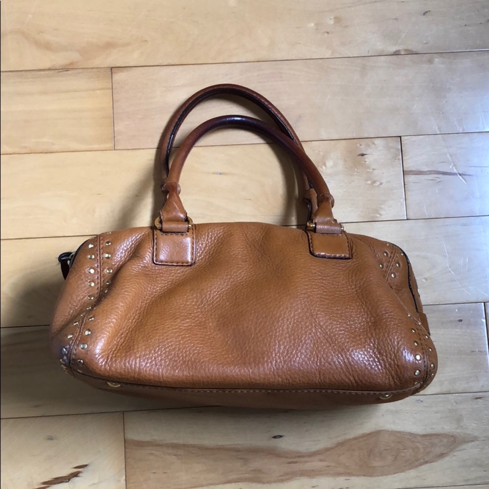 Michael Kors leather cognac purse w/ gold hardware